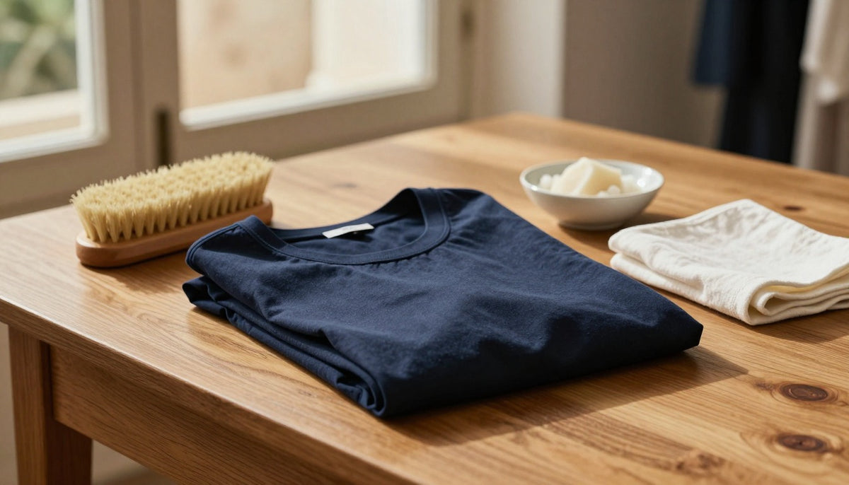 Pièce marine pliée, brosse douce et savon : l'entretien d'atelier