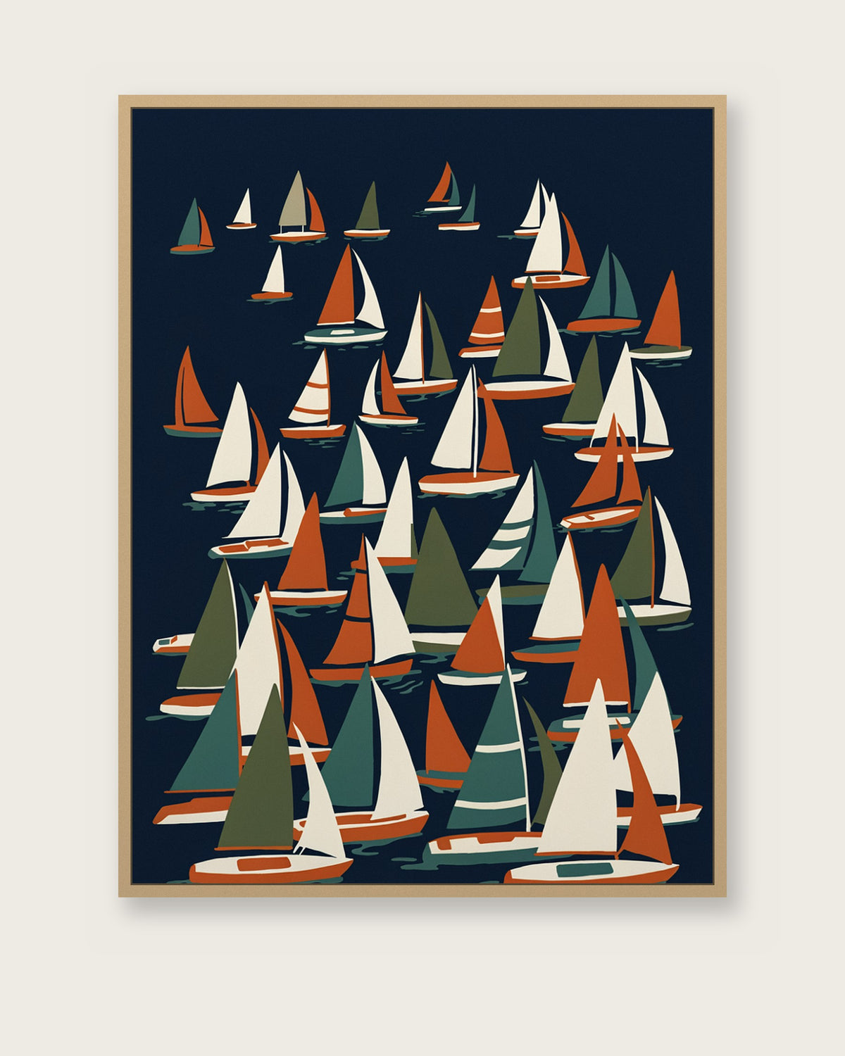 Le Tableau — Le Départ, toile encadrée chêne clair