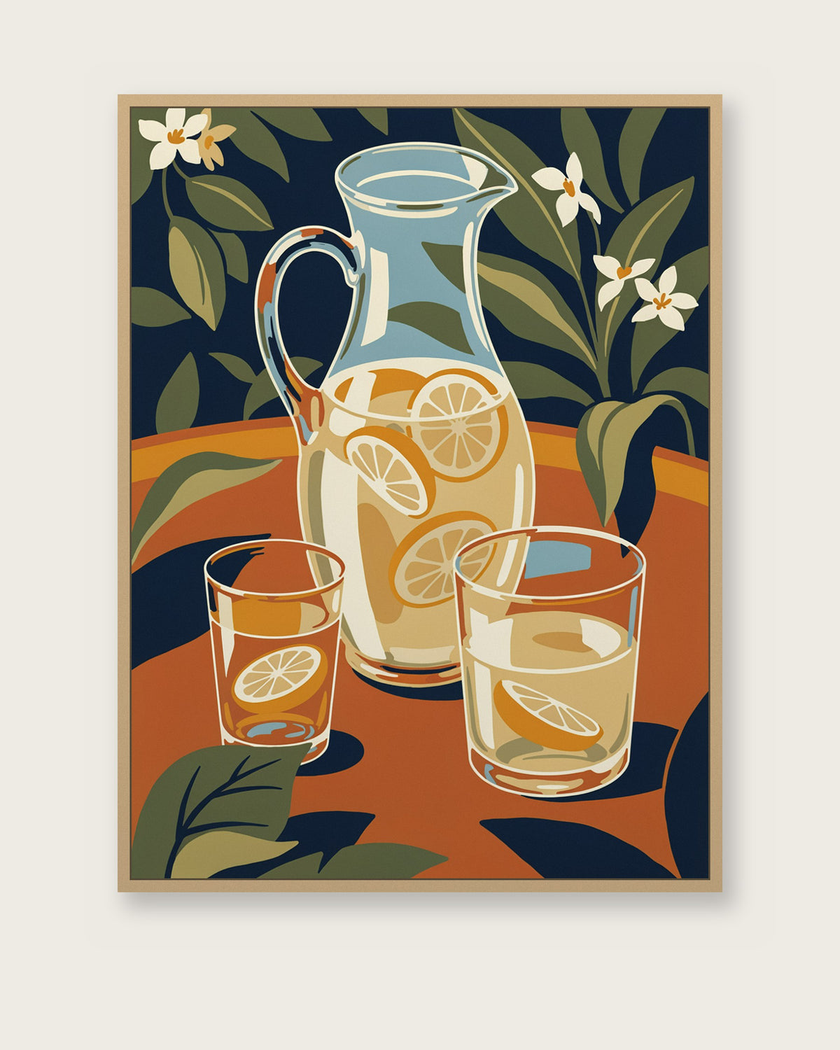 Le Tableau — La Citronnade, toile encadrée chêne clair