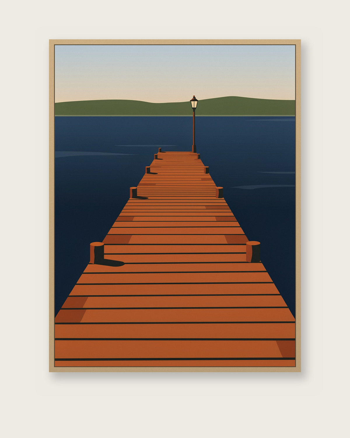 Le Tableau — La Jetée, toile encadrée chêne clair