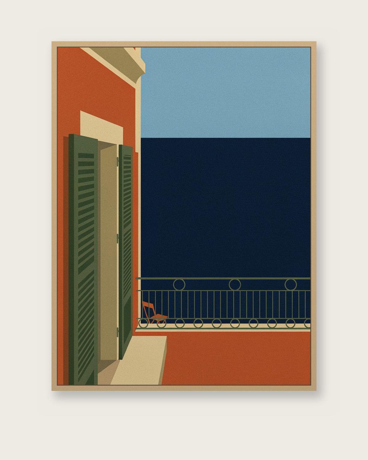 Le Tableau — Le Balcon, toile encadrée chêne clair