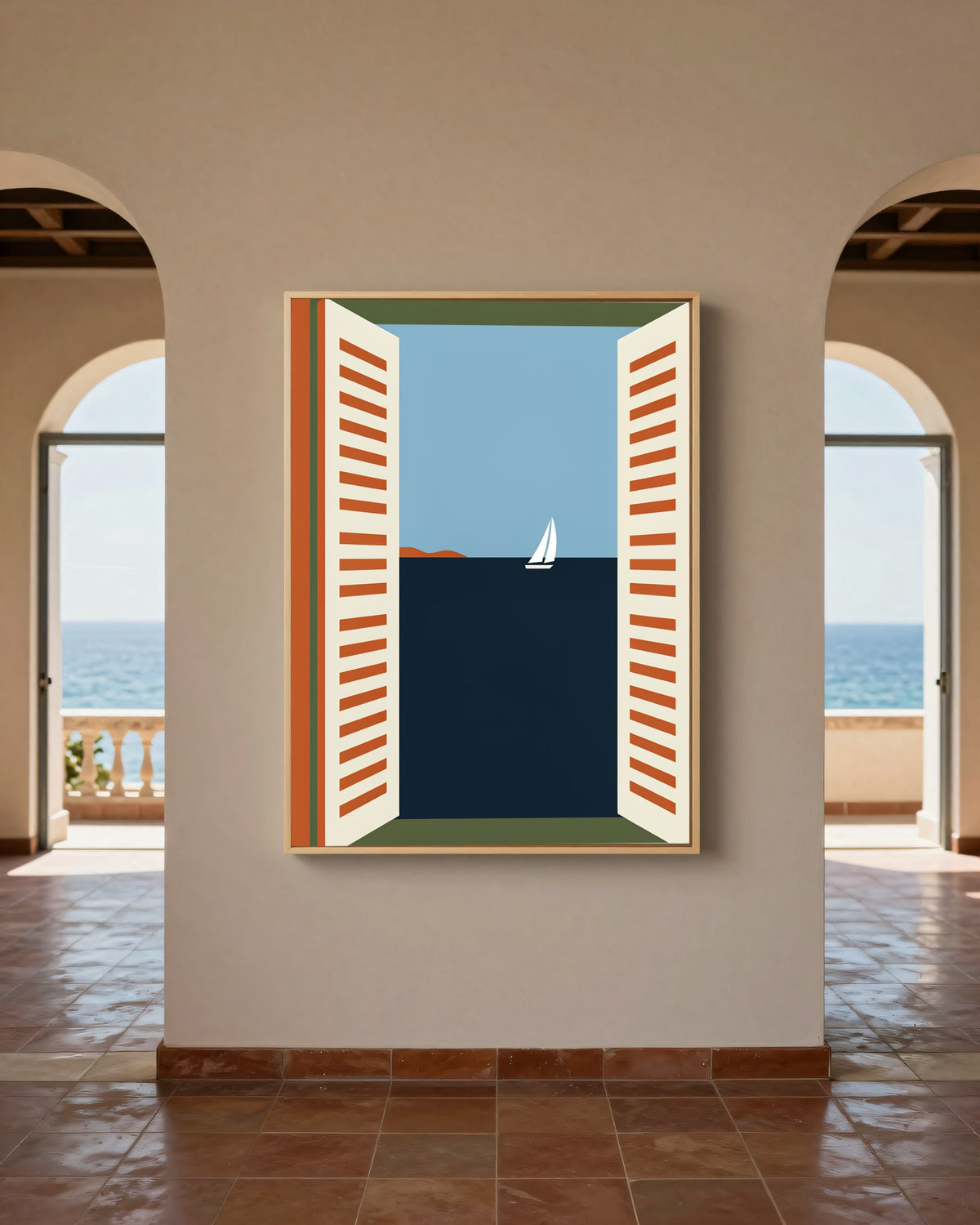 Le Tableau — La Fenêtre, toile encadrée chêne clair