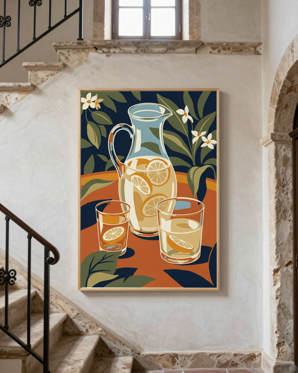 Le Tableau — La Citronnade, toile encadrée chêne clair