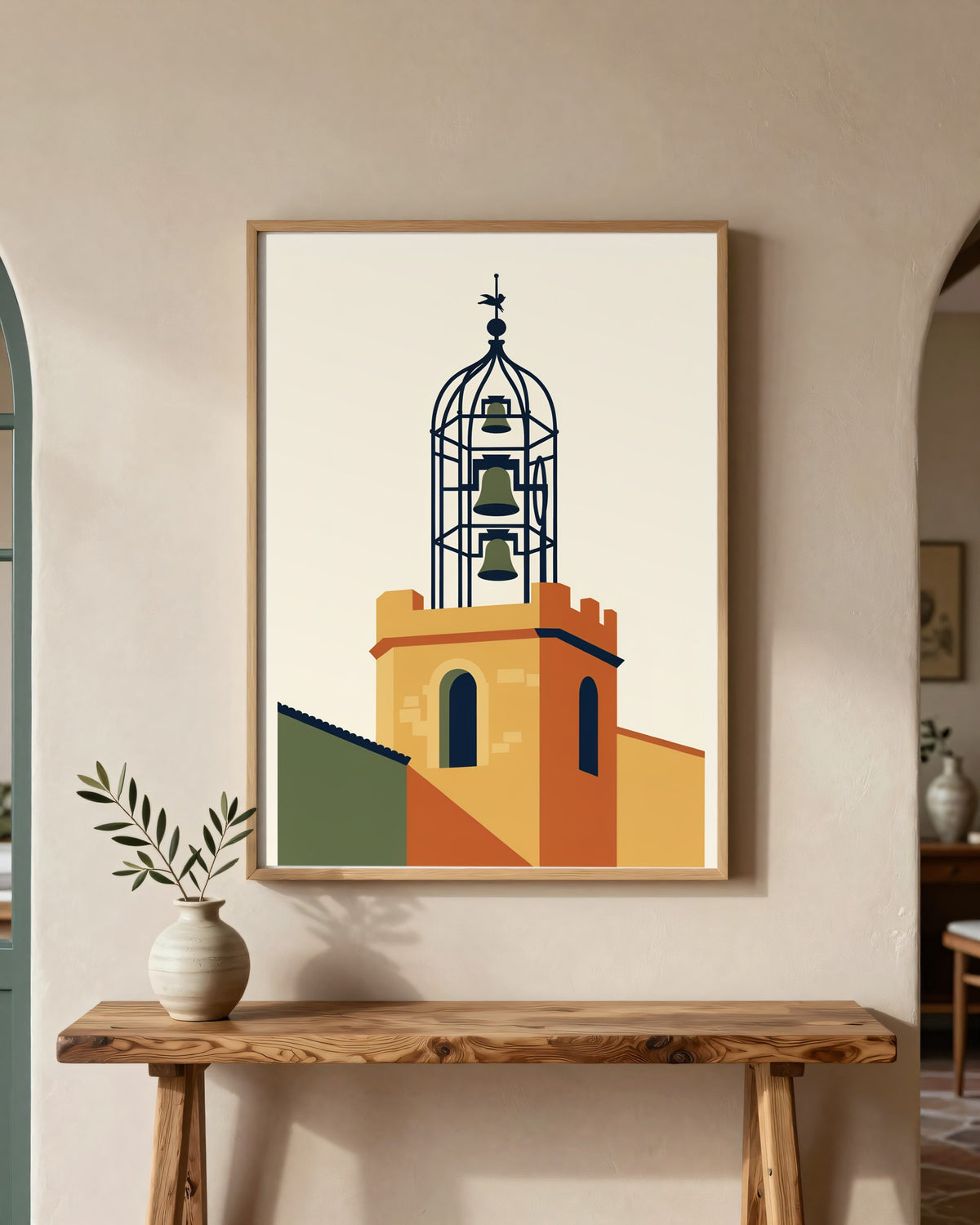 Le Tableau — Le Campanile, toile encadrée chêne clair