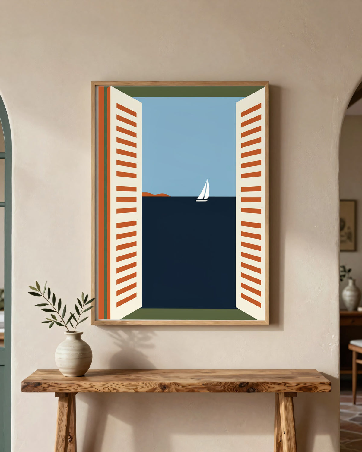 Le Tableau — La Fenêtre, toile encadrée chêne clair