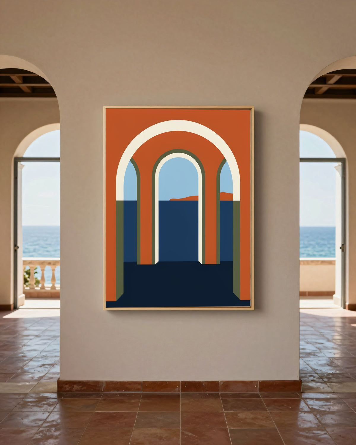 Le Tableau — Les Arches, toile encadrée chêne clair