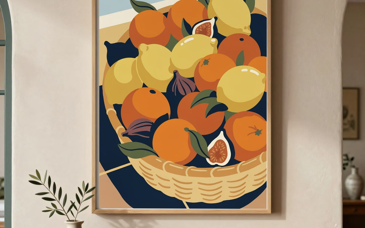 Toile Le Panier encadree dans une entree de maison du Sud