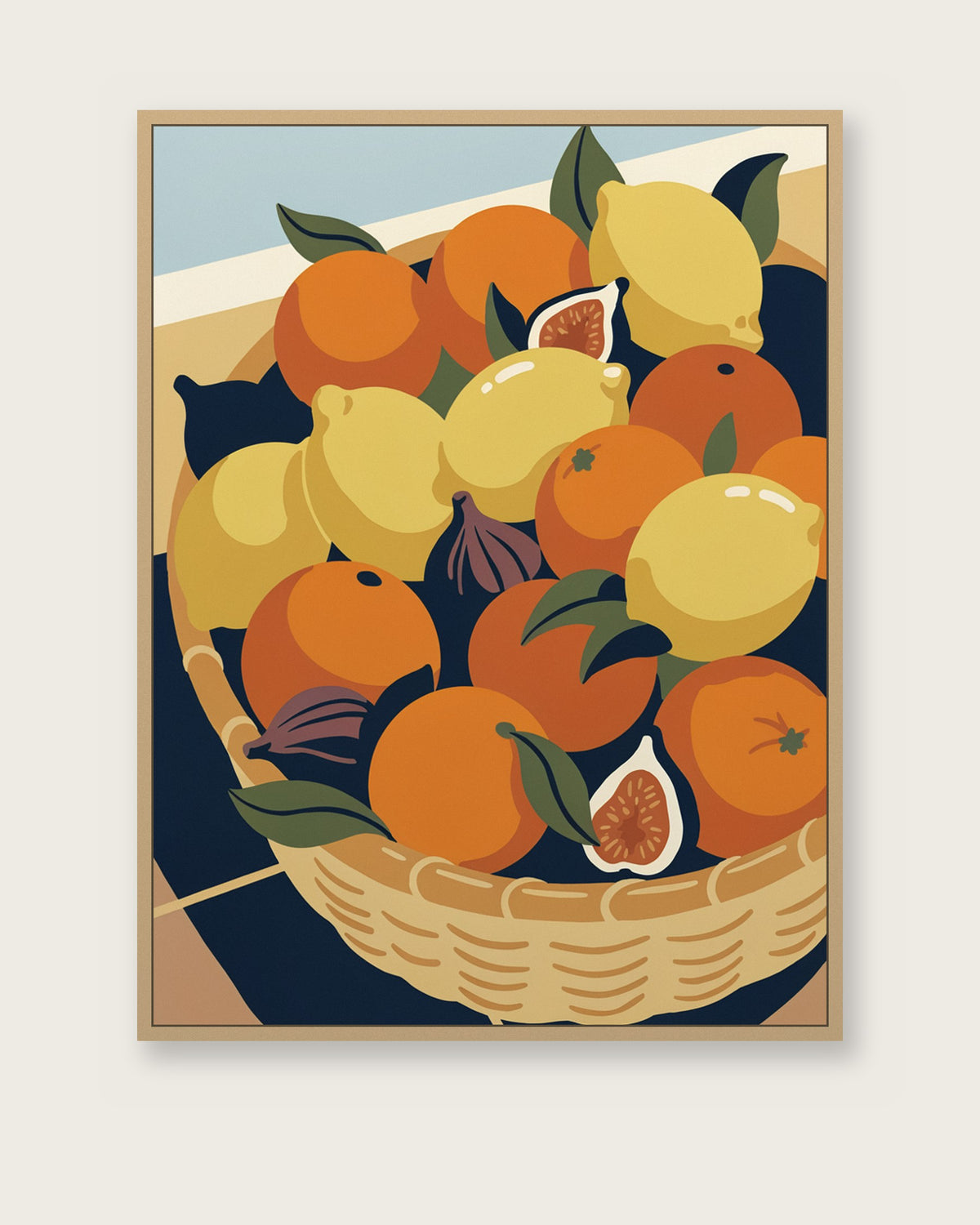Le Tableau — Le Panier, toile encadrée chêne clair