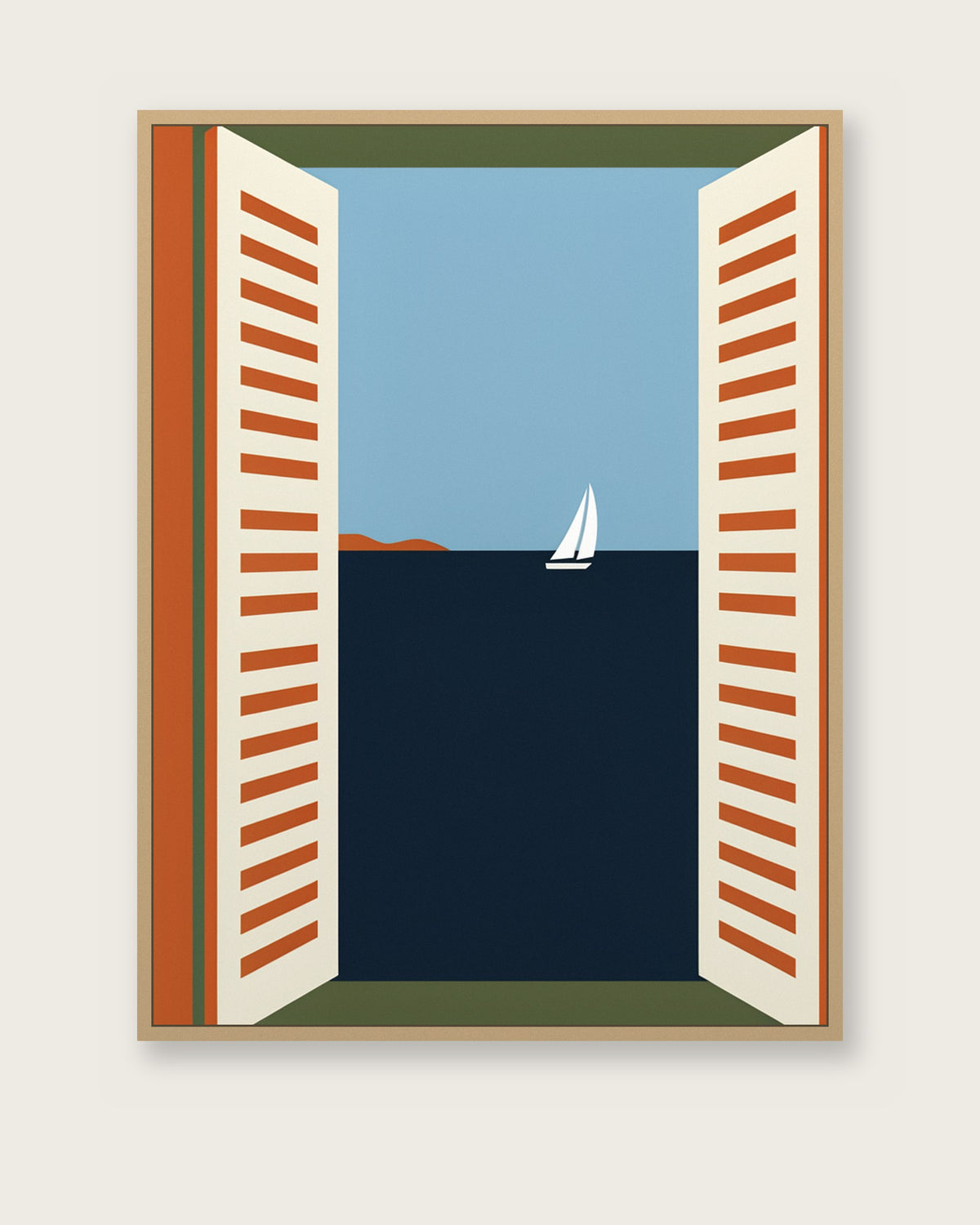 Le Tableau — La Fenêtre, toile encadrée chêne clair