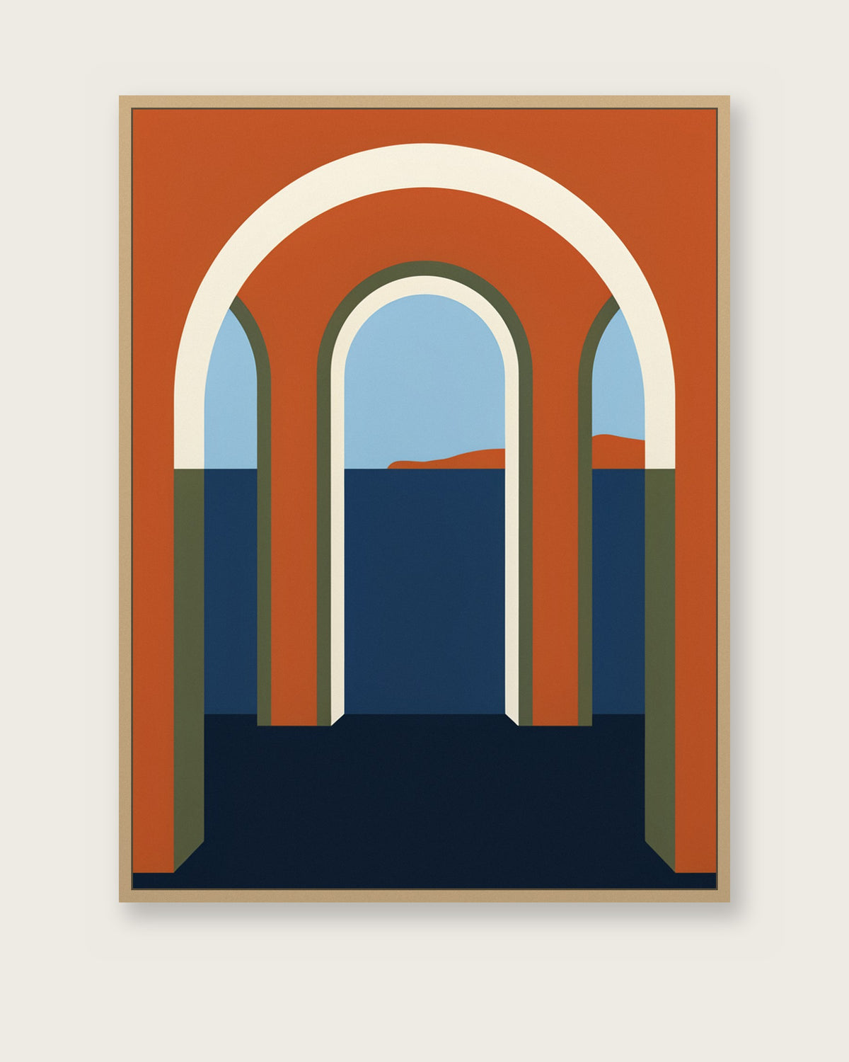 Le Tableau — Les Arches, toile encadrée chêne clair