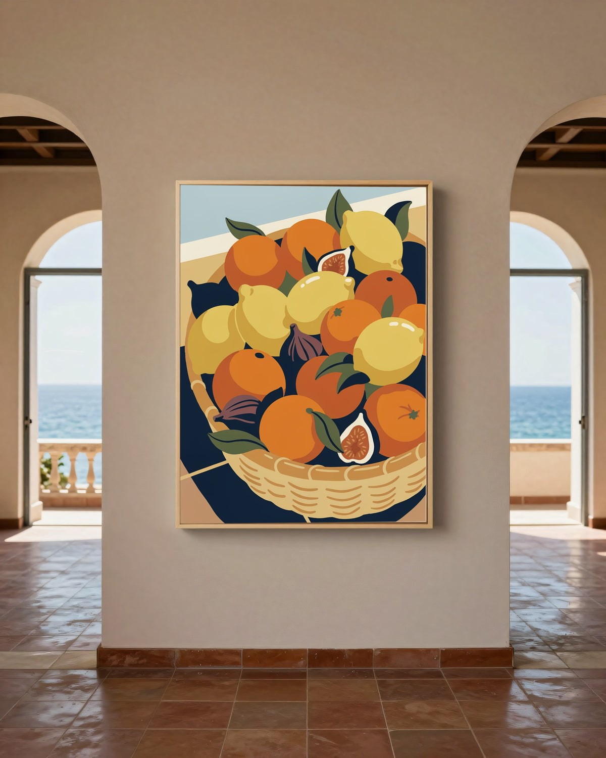 Le Tableau — Le Panier, toile encadrée chêne clair