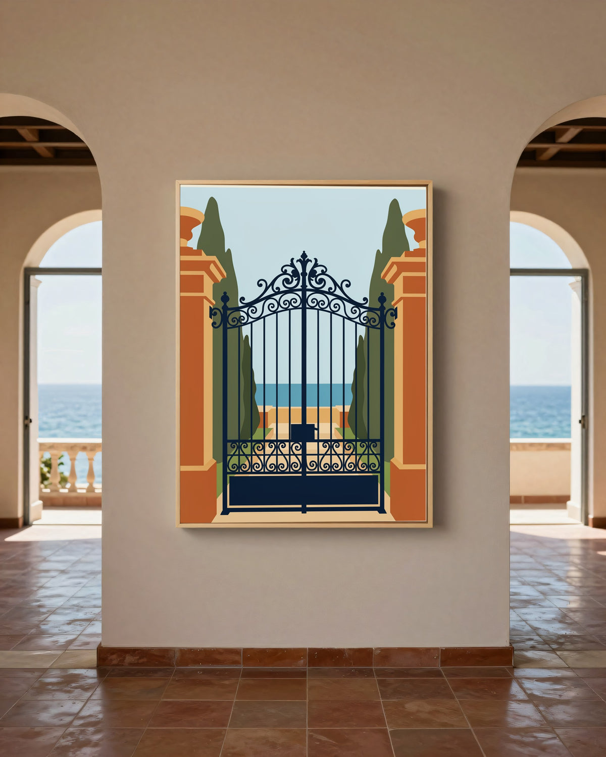 Le Tableau — Le Portail, toile encadrée chêne clair
