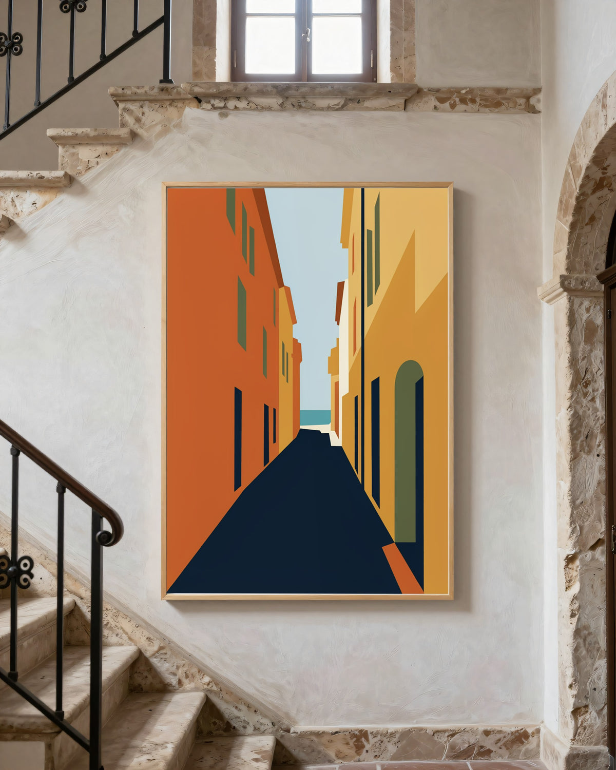 Le Tableau — La Calade, toile encadrée chêne clair