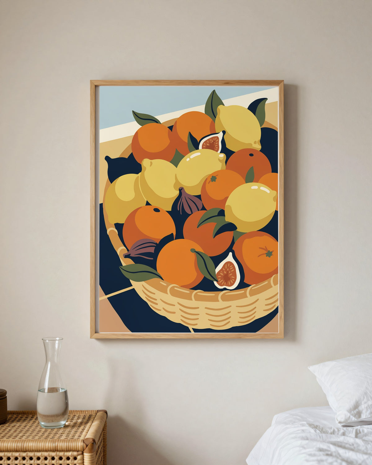 Le Tableau — Le Panier, toile encadrée chêne clair