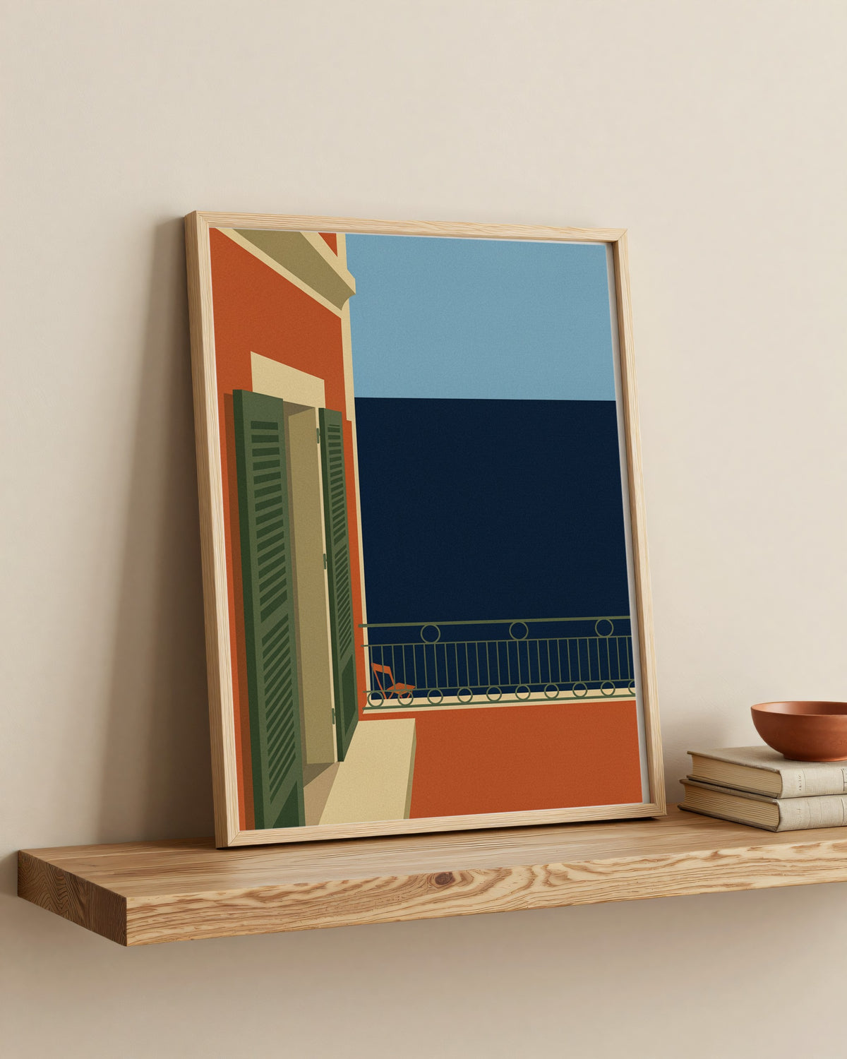 Le Tableau — Le Balcon, toile encadrée chêne clair