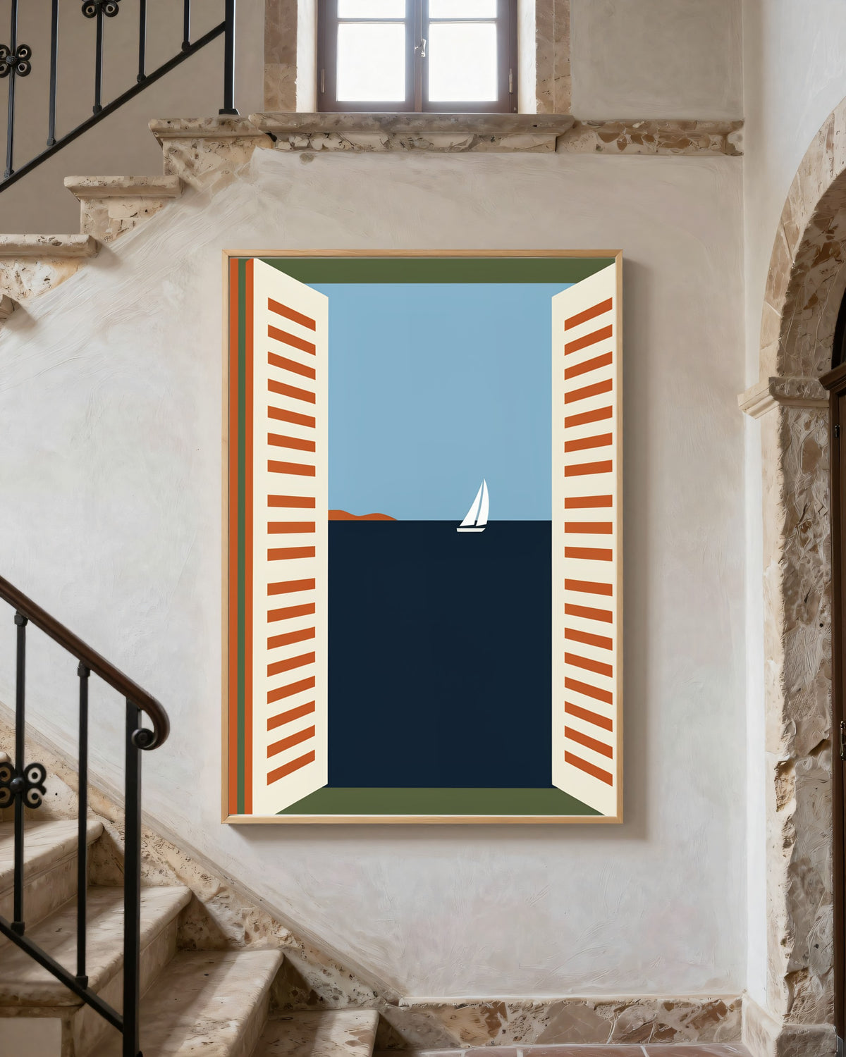 Le Tableau — La Fenêtre, toile encadrée chêne clair