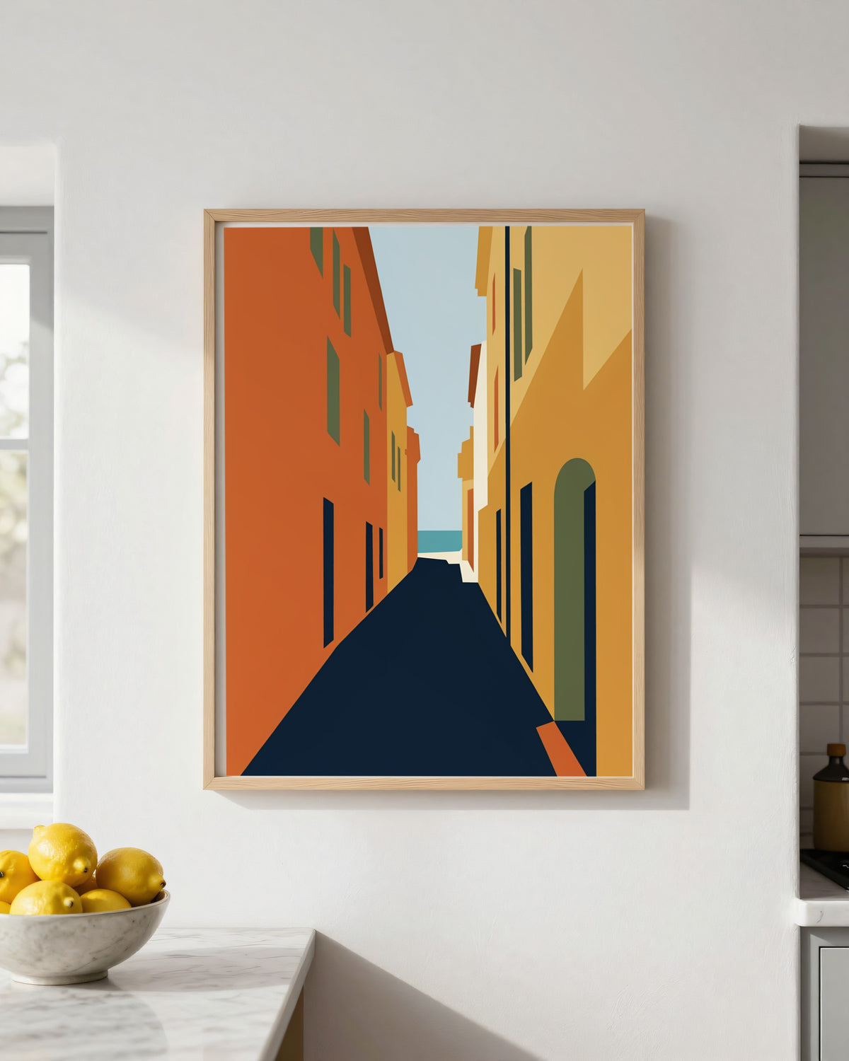 Le Tableau — La Calade, toile encadrée chêne clair