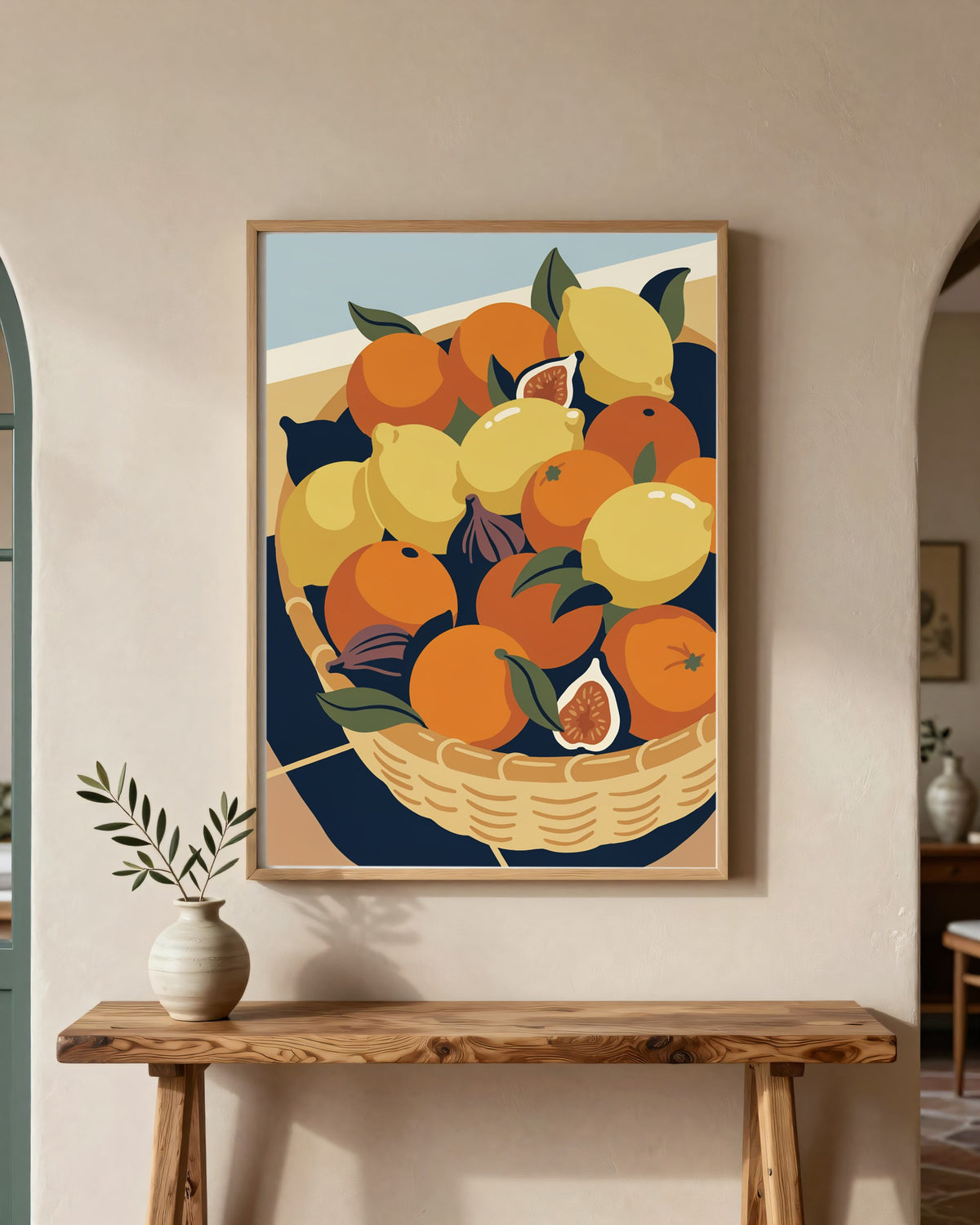 Le Tableau — Le Panier, toile encadrée chêne clair