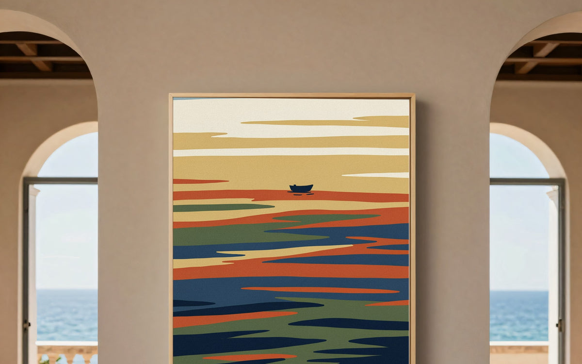 Le Tableau La Mer, le matin encadre dans un couloir voute ouvert sur la mer